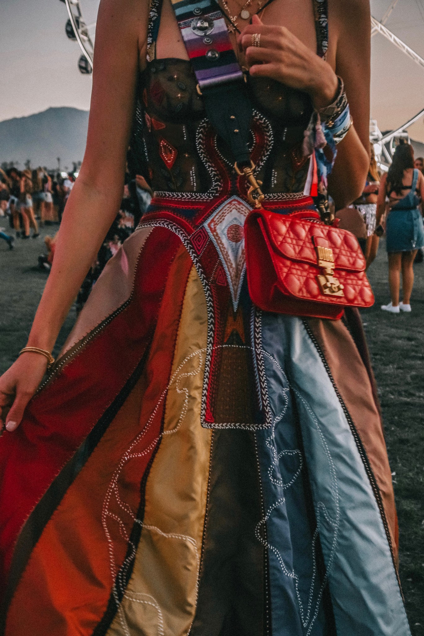 strapless open back dress Wrap Boho Dress / Red Ochre