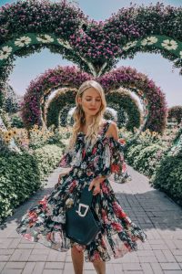 Leonie Hanne Dolce and Gabbana florals at Miracle Garden