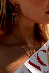 Gold Versace shell earrings