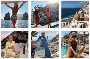 Leonie Hanne Positano outfits collage