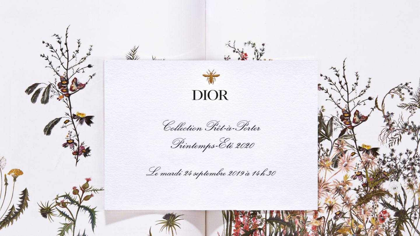 Dior spring summer 2020 show invitation