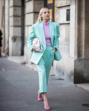 Ralph & Russo turquoise suit