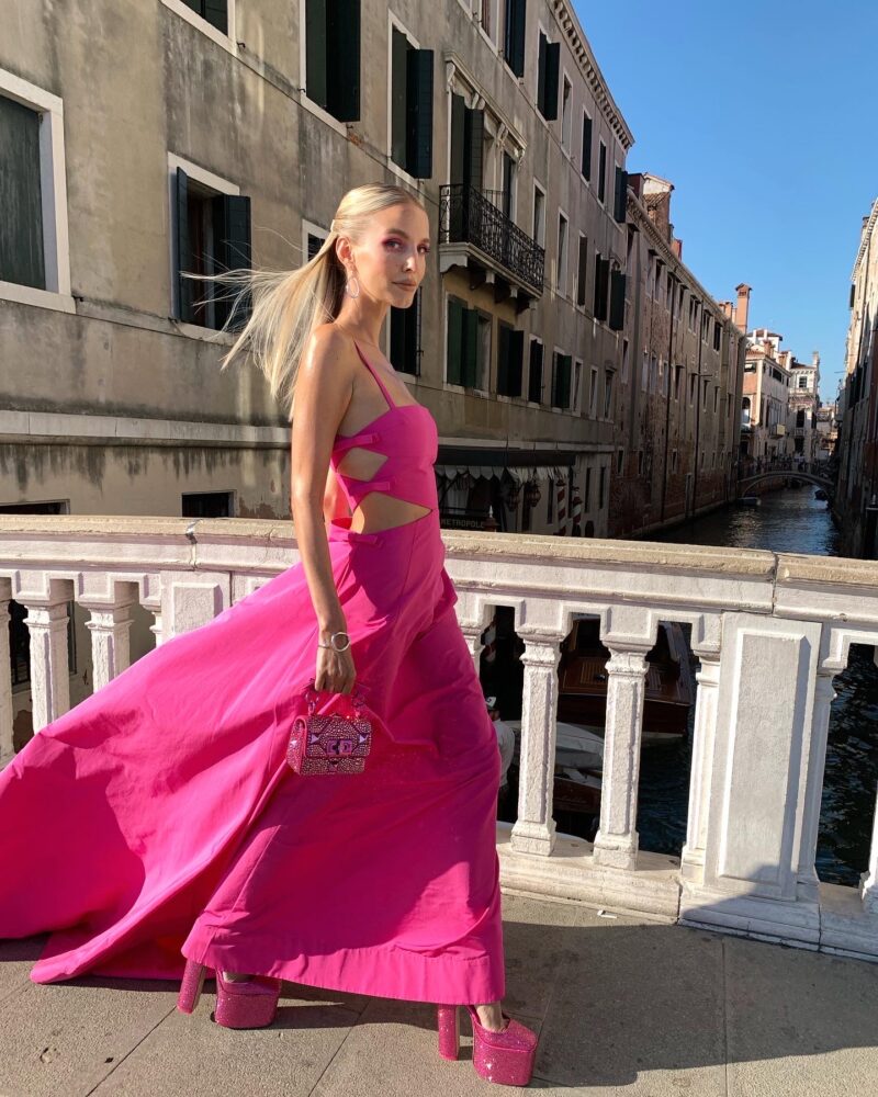 Venice Film Festival | Pink Valentino Carpet - Leonie Hanne