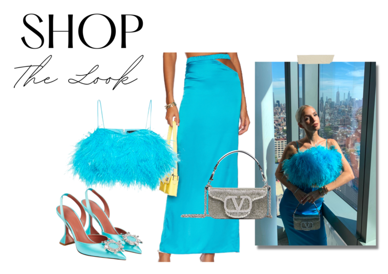 NYFW SHOP THE LOOK | TURQUOISE FEATHERS